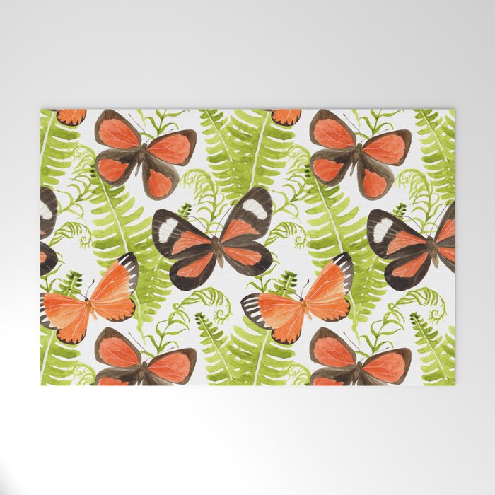 Ferns and Butterflies Welcome Mat Gallery Image 1