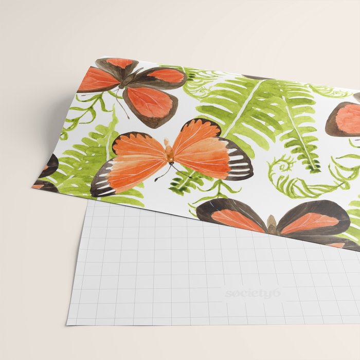 Ferns and Butterflies Wrapping Paper Gallery Image 2