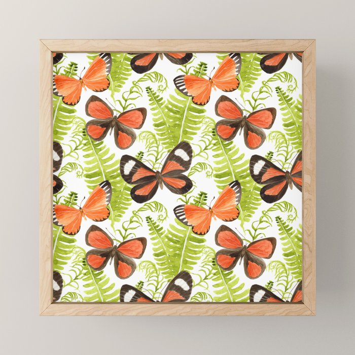 Ferns and Butterflies Mini Art Print Gallery Image 1