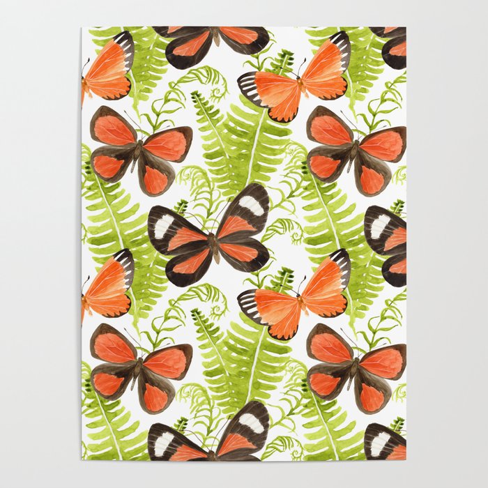 Ferns and Butterflies Poster Gallery Image 4
