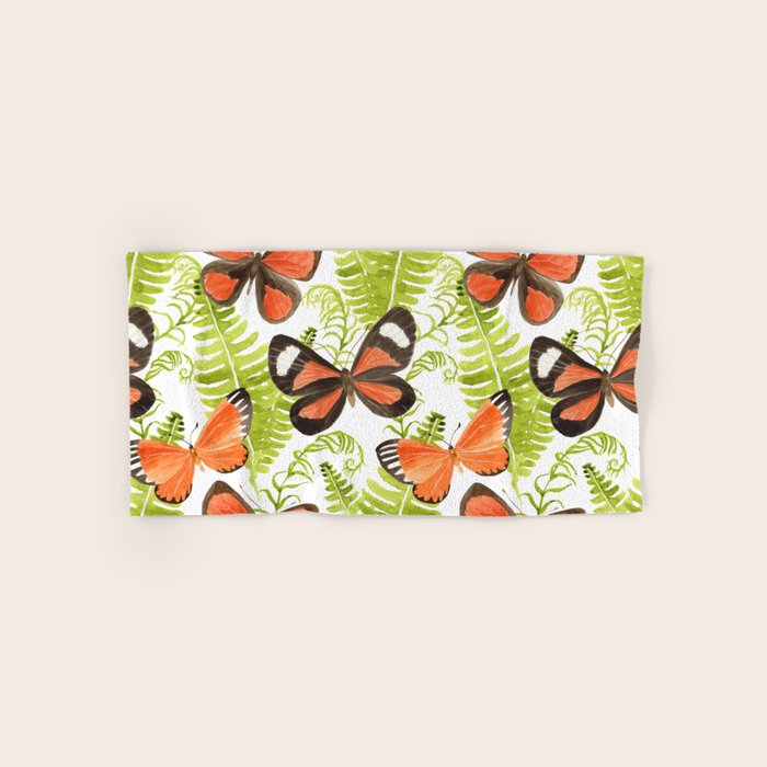Ferns and Butterflies Bath Towel Gallery Image 1