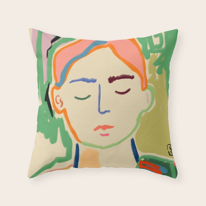 MEDITATING Throw Pillow Gallery Image 6