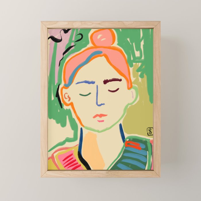 MEDITATING Mini Art Print Gallery Image 1
