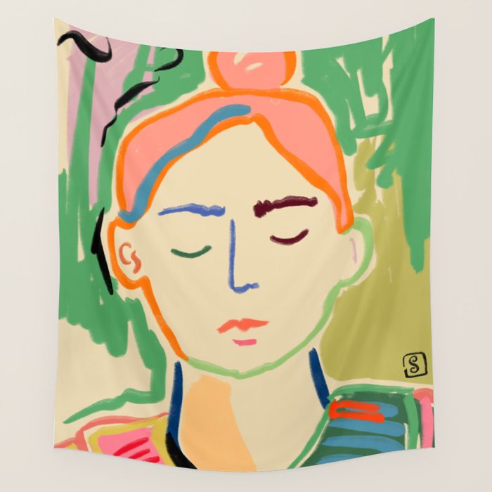 MEDITATING Wall Tapestry Gallery Image 4