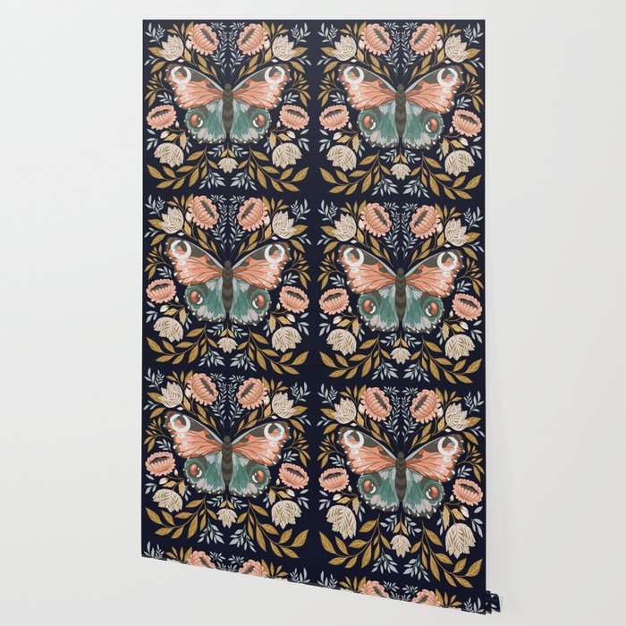 William Morris Butterfly - Midnight Garden Wallpaper Gallery Image 2