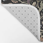 Pollinator Dragons - fantasy, goth floral - muted jewel tones on black Bath Mat Gallery Image 2