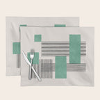 Stripes and Square Green Composition - Abstract Placemat Gallery Image 1