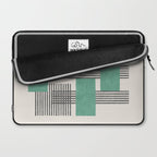 Stripes and Square Green Composition - Abstract Laptop Sleeve Gallery Image 2