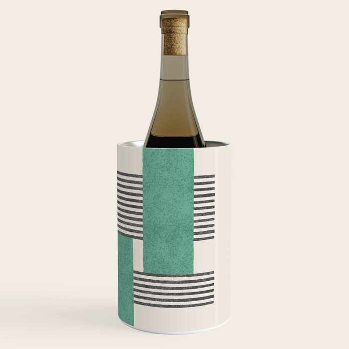 Stripes and Square Green Composition - Abstract Wine Chiller Gallery Image 3