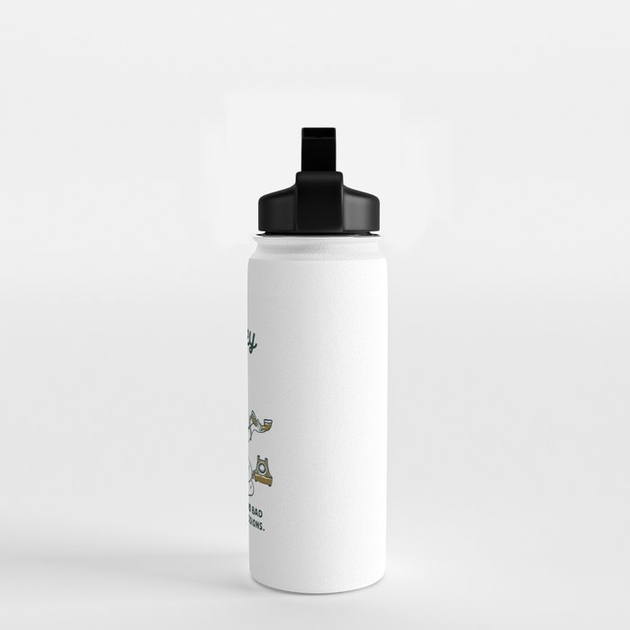 Good Whiskey & Bad Decisions: Funny Vintage Whisky Bar Decor Water Bottle Gallery Image 2
