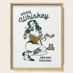 Good Whiskey & Bad Decisions: Funny Vintage Whisky Bar Decor Serving Tray Gallery Image 1