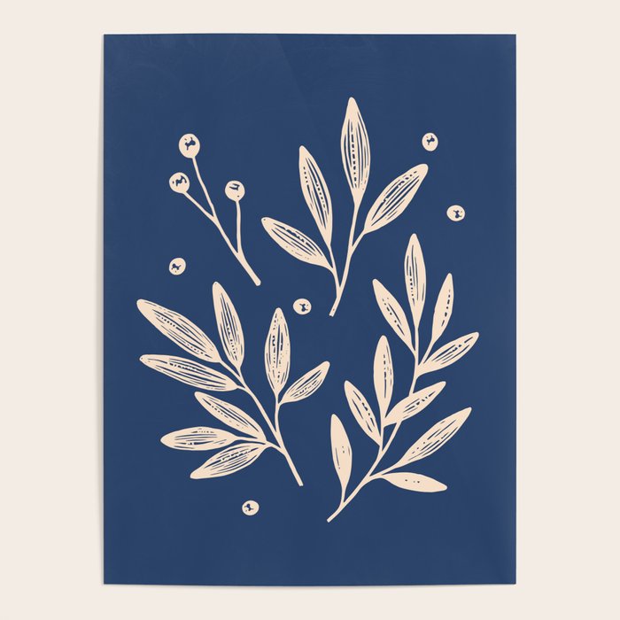 Botanic Pattern - Navy Poster Gallery Image 4