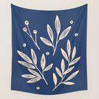 Botanic Pattern - Navy Wall Tapestry Gallery Image 4