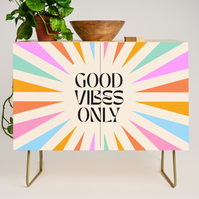 Good Vibes Only - Retro colourful Sunburst  Credenza Gallery Image 1