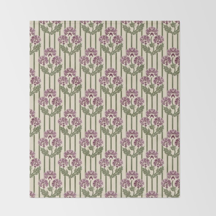 Highland Floral Stripe Throw Blanket Gallery Image 2