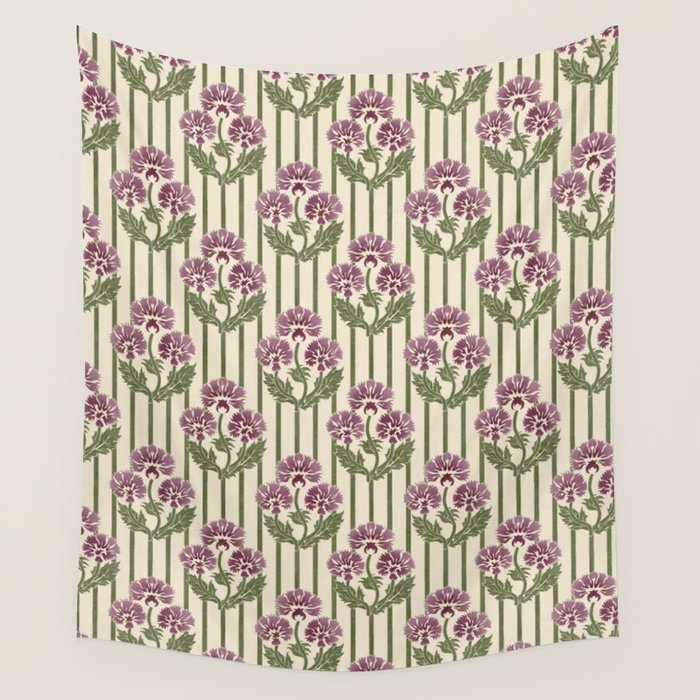 Highland Floral Stripe Wall Tapestry Gallery Image 4