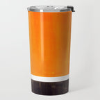 Minimalist Mid Century Modern Color Block Pop Art Rothko Inspired Golden Yellow Black Squares Travel Mug Gallery Image 2