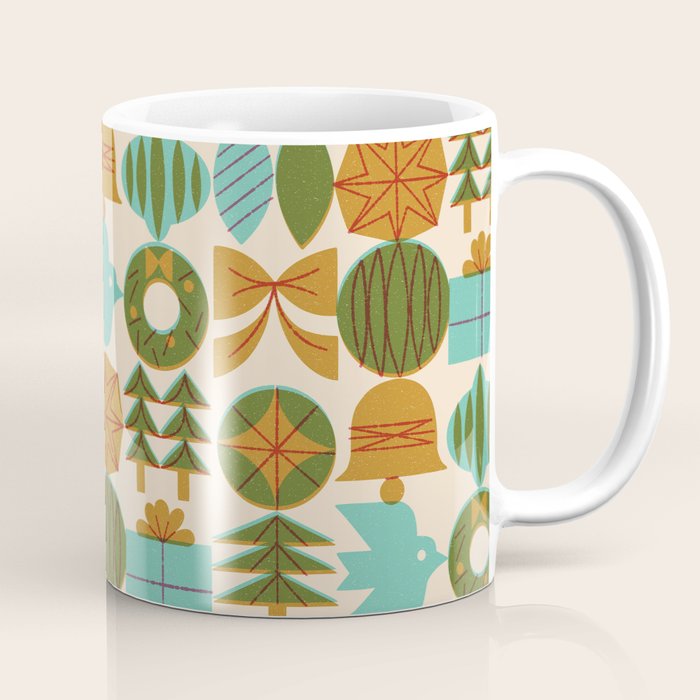 Retro Holiday Grid Coffee Mug Gallery Image 1