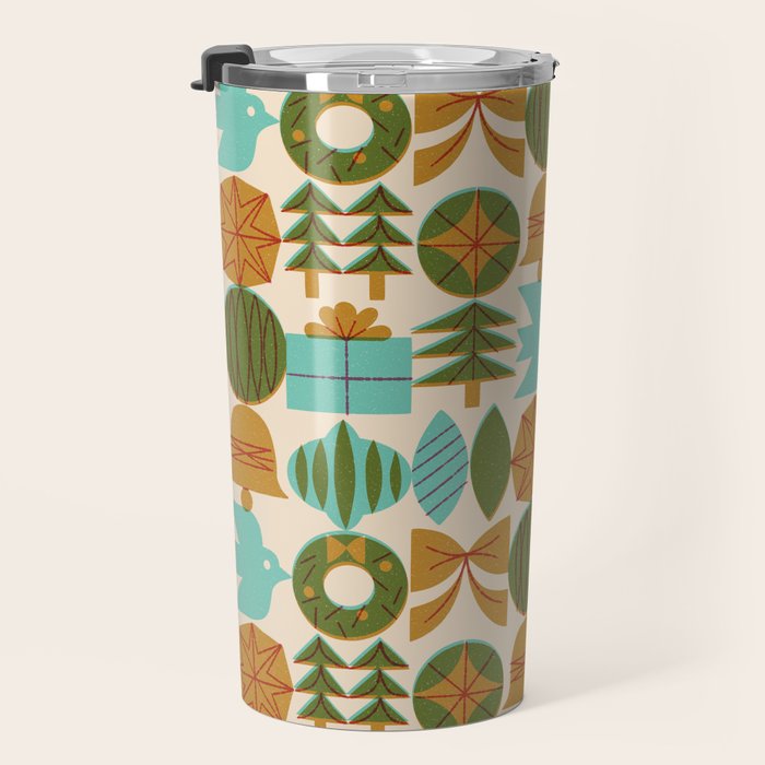Retro Holiday Grid Travel Mug Gallery Image 3
