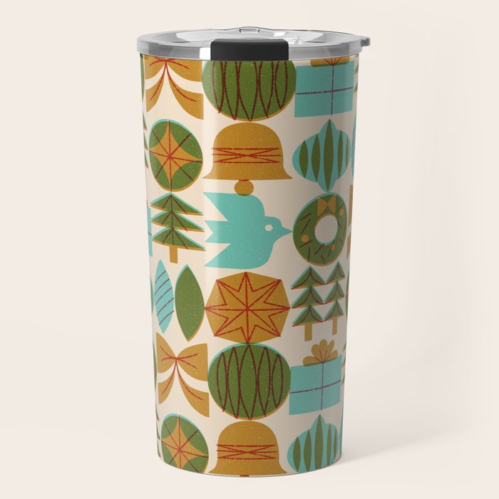 Retro Holiday Grid Travel Mug Gallery Image 1