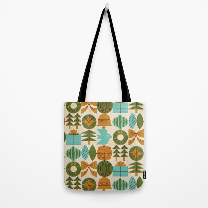 Retro Holiday Grid Tote Bag Gallery Image 2