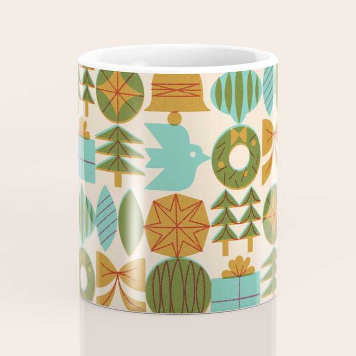 Retro Holiday Grid Coffee Mug Gallery Image 4