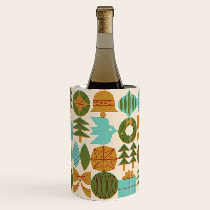 Retro Holiday Grid Wine Chiller Gallery Image 1