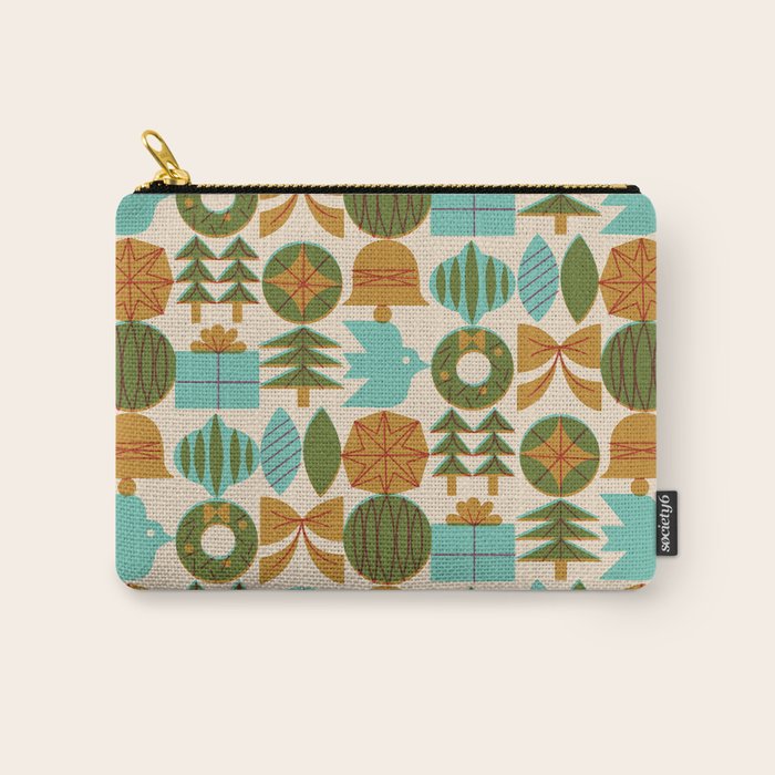 Retro Holiday Grid Carry All Pouch Gallery Image 1