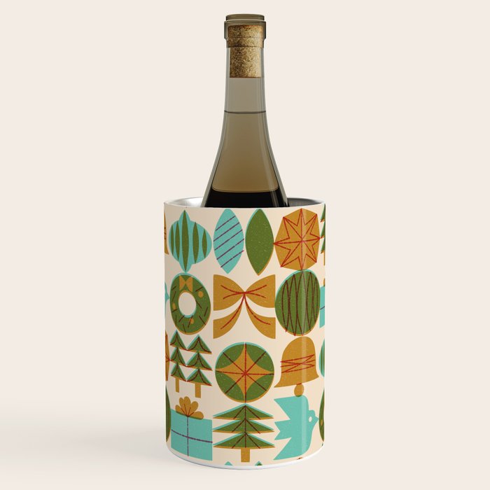 Retro Holiday Grid Wine Chiller Gallery Image 3
