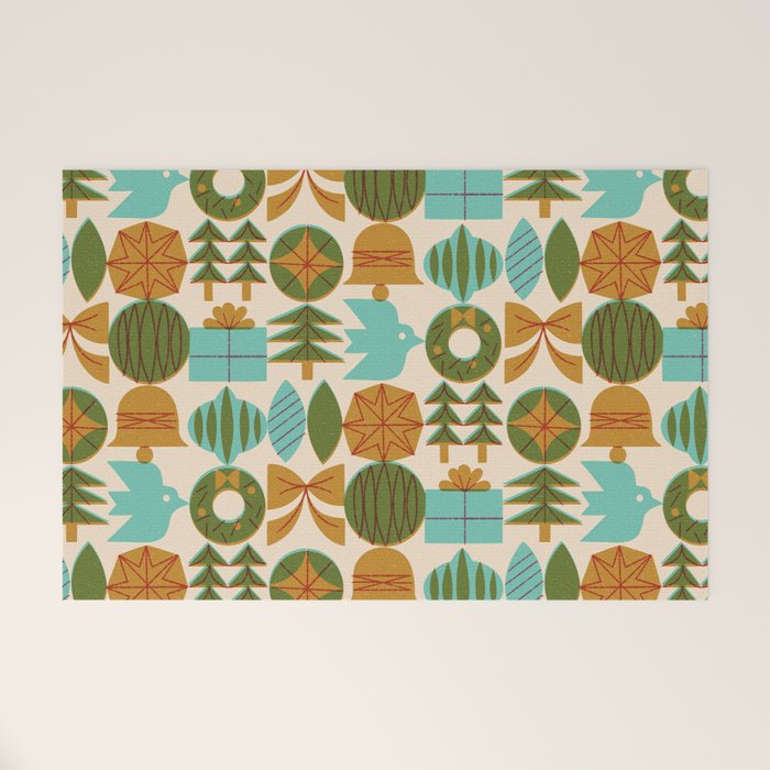 Retro Holiday Grid Welcome Mat Gallery Image 1