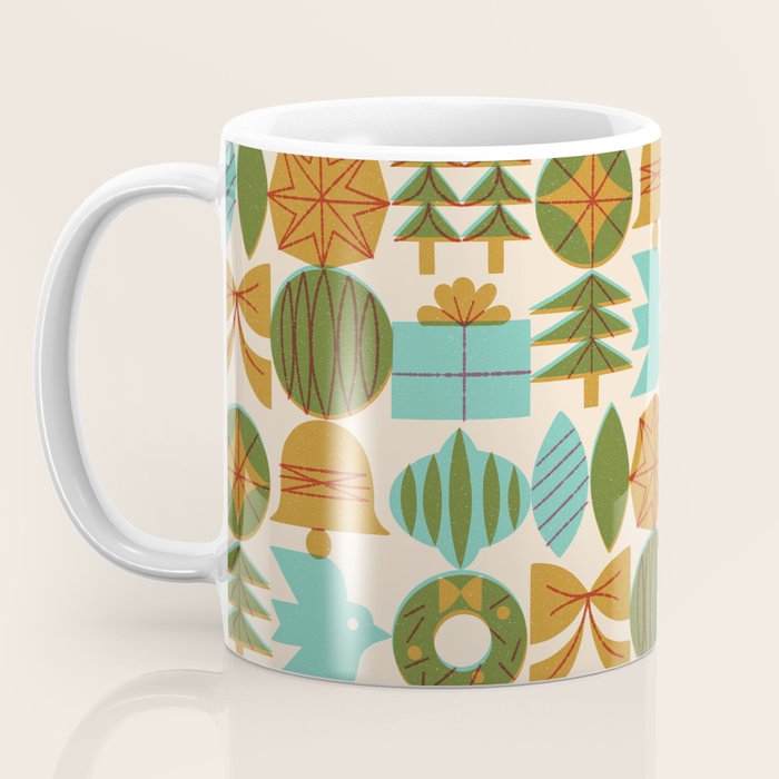 Retro Holiday Grid Coffee Mug Gallery Image 3