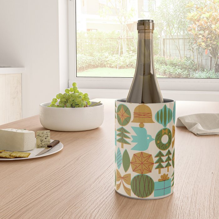 Retro Holiday Grid Wine Chiller Gallery Image 4