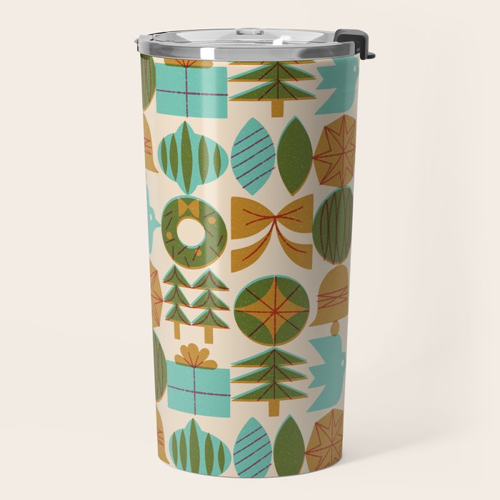 Retro Holiday Grid Travel Mug Gallery Image 2