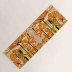 70s, Orange California poppies, mid century, 70s retro, flowers Yoga Mat Gallery Image 1