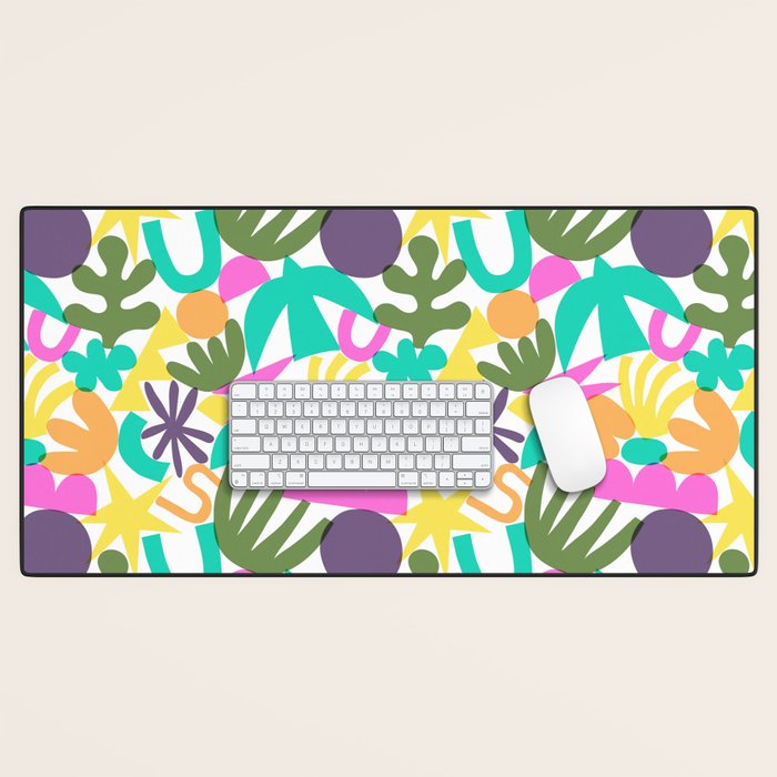 Colorful abstract organic nature shape art pattern Desk Mat Gallery Image 1