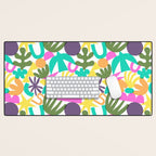 Colorful abstract organic nature shape art pattern Desk Mat Gallery Image 1