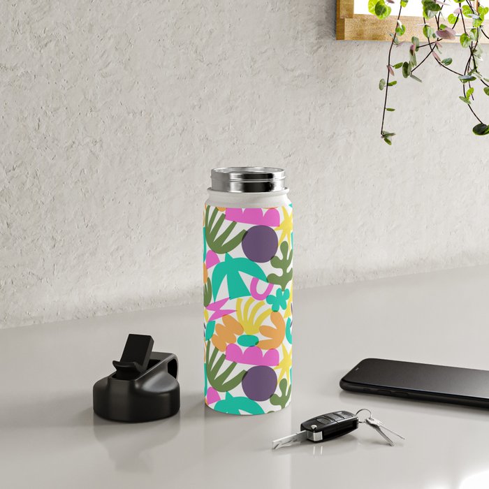 Colorful abstract organic nature shape art pattern Water Bottle Gallery Image 4