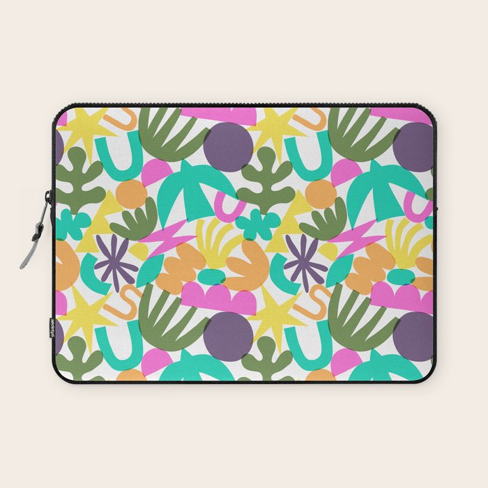 Colorful abstract organic nature shape art pattern Laptop Sleeve Gallery Image 1