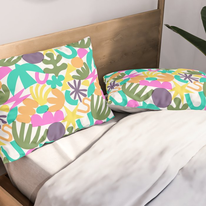Colorful abstract organic nature shape art pattern Pillow Sham Gallery Image 2
