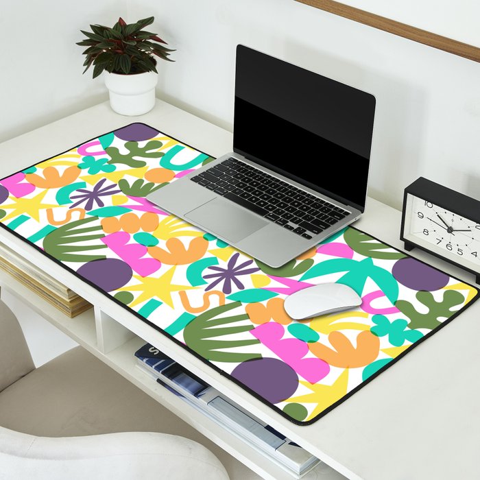 Colorful abstract organic nature shape art pattern Desk Mat Gallery Image 2