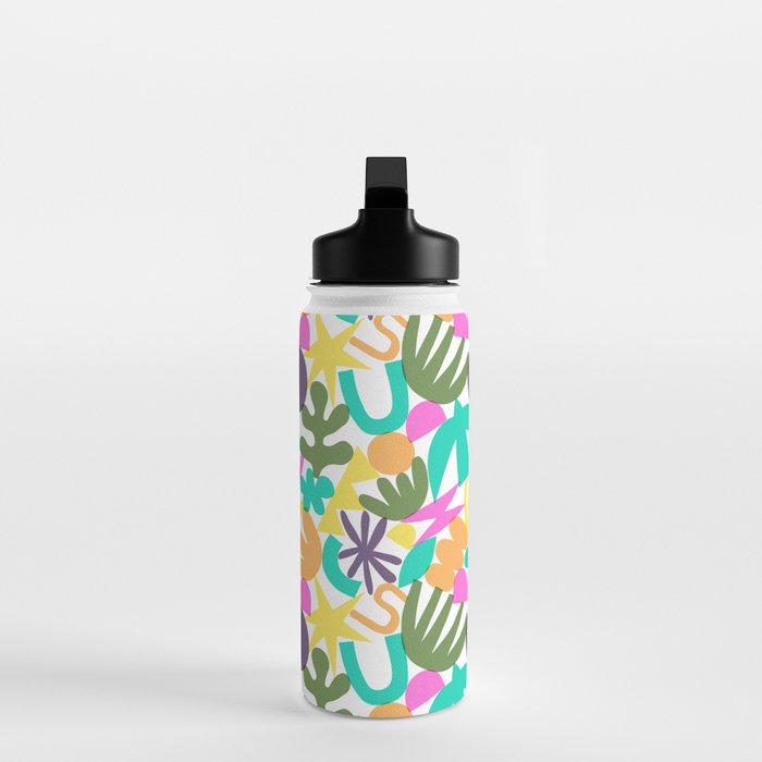 Colorful abstract organic nature shape art pattern Water Bottle Gallery Image 3