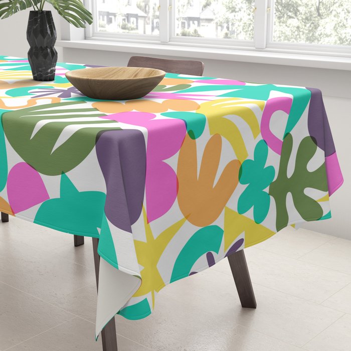 Colorful abstract organic nature shape art pattern Tablecloth Gallery Image 3