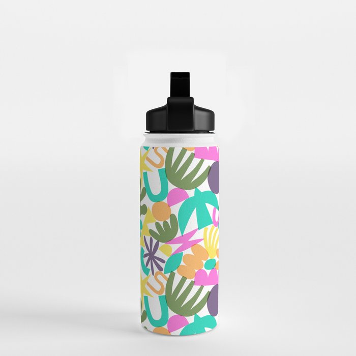 Colorful abstract organic nature shape art pattern Water Bottle Gallery Image 2
