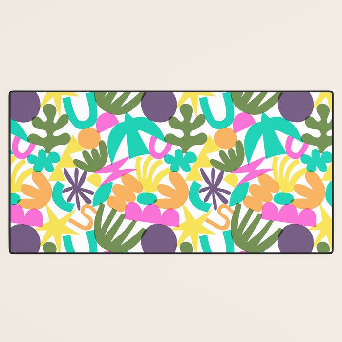 Colorful abstract organic nature shape art pattern Desk Mat Gallery Image 3