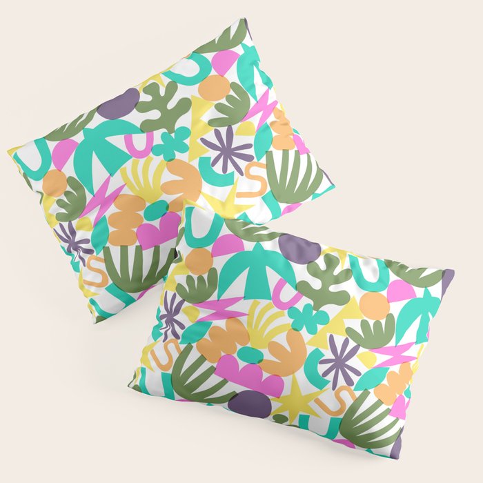 Colorful abstract organic nature shape art pattern Pillow Sham Gallery Image 3