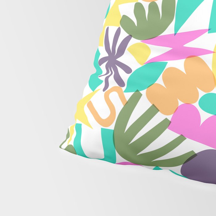 Colorful abstract organic nature shape art pattern Pillow Sham Gallery Image 4