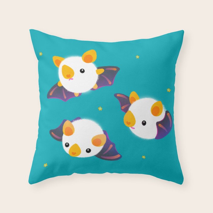 Honduran white bat (Flying mochi) Throw Pillow Gallery Image 6