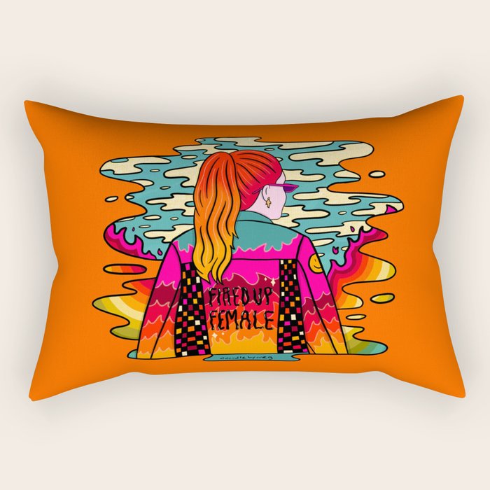 Fired Up Female Rectangular Pillow Gallery Image 1