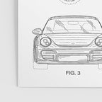 Supercar Sports Car Patent - Car Lover Classic Car Art - White Poster Gallery Image 3