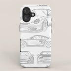 Supercar Sports Car Patent - Car Lover Classic Car Art - White iPhone Case Gallery Image 1